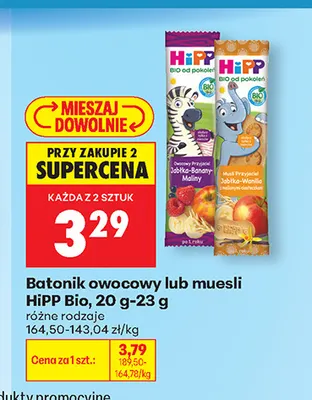 Batonik muesli HiPP Bio jabłka wanilia promocja w Biedronka