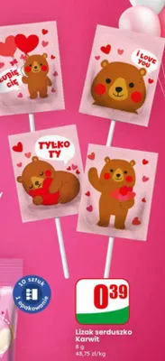 Lizak serduszko Karwit promocja w Dino
