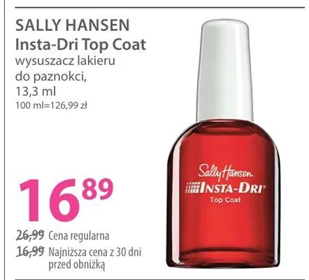 Wysuszacz lakieru do paznokci Sally Hansen Insta-Dri Top Coat promocja w Hebe