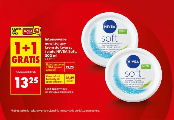 Krem intensywnie nawilżający do twarzy i ciała Soft promocja w Biedronka