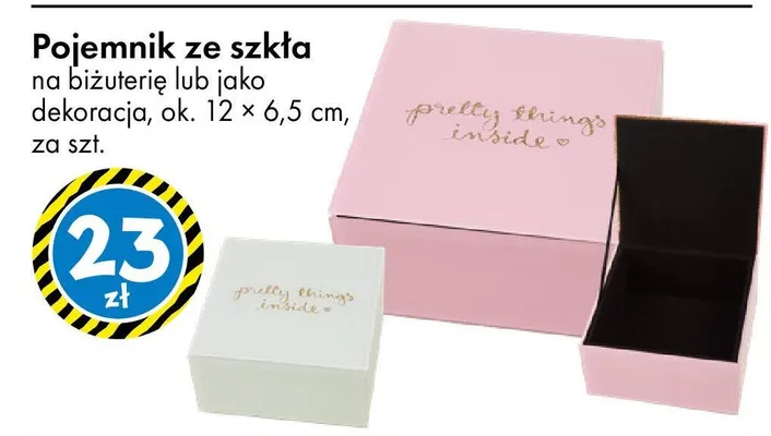 Pojemnik ze szkła na biżuterię lub jako dekoracja ok. 12 x 6,5 cm promocja w Tedi
