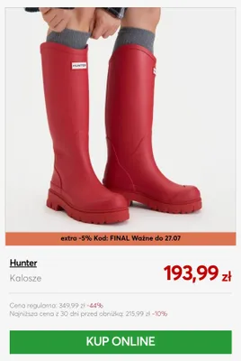 Kalosze Hunter promocja w eobuwie.pl