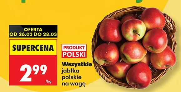 Jabłka polskie na wagę promocja w Biedronka