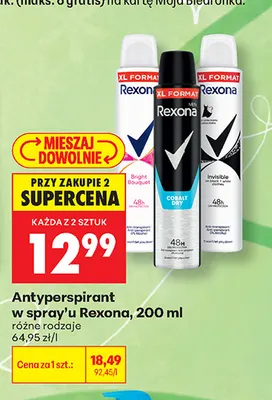 Antyperspirant w spray'u Rexona Men Cobalt Dry promocja w Biedronka