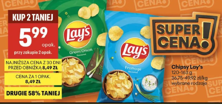 Chipsy Lay's promocja w Delikatesy Centrum