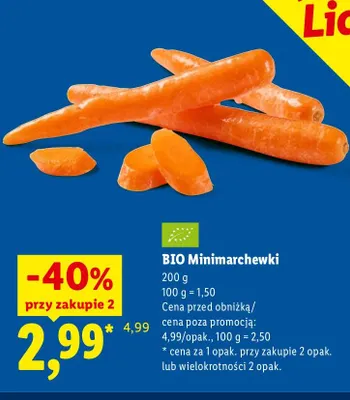 Minimarchewki BIO promocja w Lidl