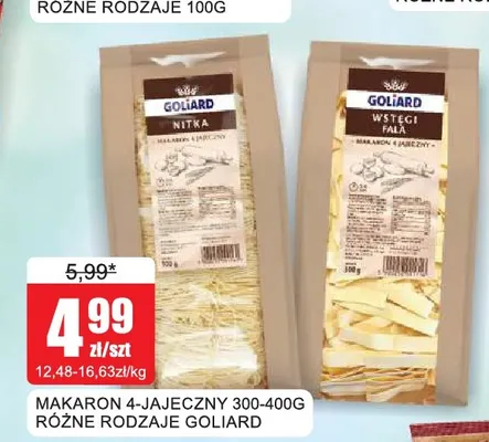 Makaron 4-jajeczny nitka Goliard promocja w Bingo