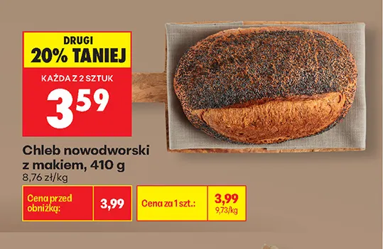 Chleb nowodworski z makiem promocja w Biedronka
