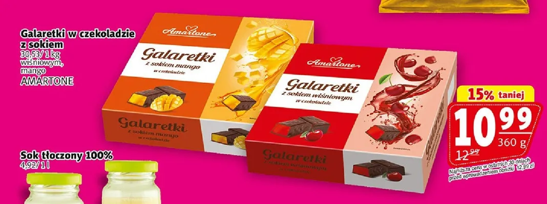 Galaretki w czekoladzie z sokiem wiśniowym Amartone promocja w Prim Market
