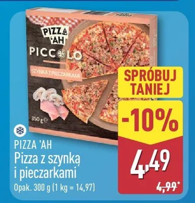 Pizza z szynką i pieczarkami promocja w Aldi