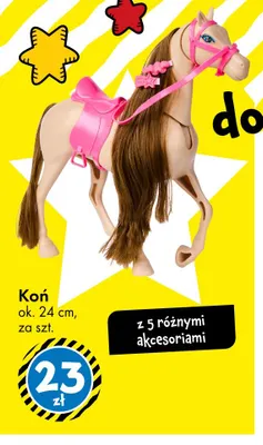 Koń z 5 różnymi akcesoriami ok. 24 cm promocja w Tedi