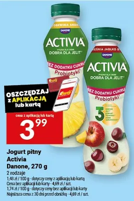 Jogurt pitny Activia Danone promocja w Twój Market
