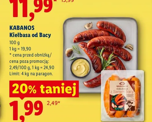 Kiełbasa od Bacy Kabanos promocja w Lidl
