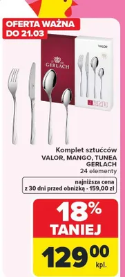 Komplet sztućców Valor, Mango, Tunea Gerlach 24 elementy promocja w Carrefour
