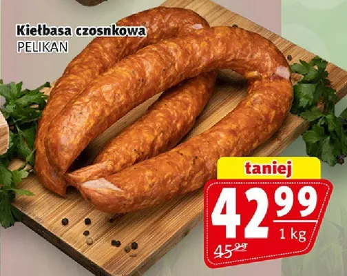 Kiełbasa czosnkowa Pelikan promocja w Prim Market