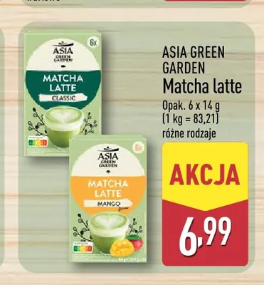 Matcha latte Mango Asia Green Garden promocja w Aldi