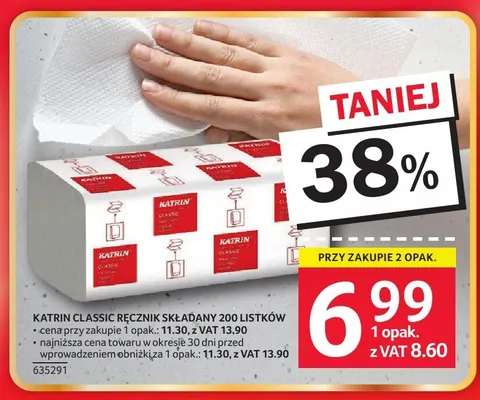 Ręcznik składany KATRIN Classic 200 listków promocja w Selgros
