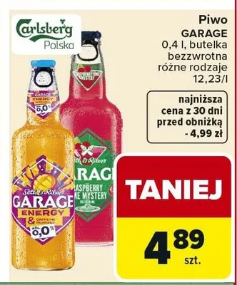 Piwo Garage Energy promocja w Carrefour Market