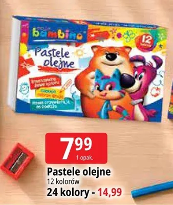 Pastele olejne Bambino 24 kolory promocja w Leclerc