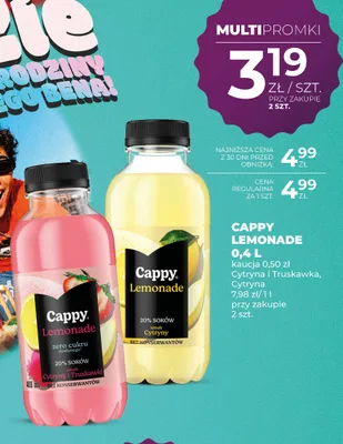 Napój Cappy Lemonade Cytryna promocja w Duży Ben