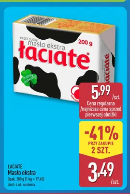 Masło ekstra Łaciate promocja w Aldi