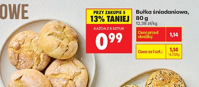 Bułka śniadaniowa promocja w Biedronka