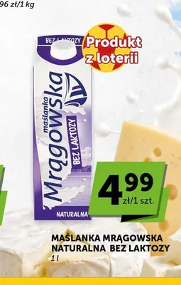 Maślanka Mrągowska naturalna bez laktozy promocja w Euro Sklep