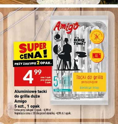 Aluminiowe tacki do grilla duże Amigo promocja w Twój Market