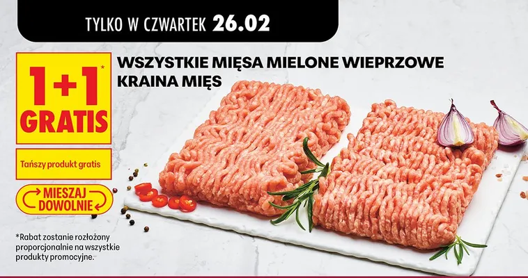 Mięso mielone wieprzowe promocja w Biedronka