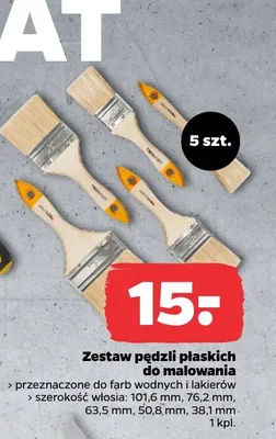 Zestaw pędzli płaskich do malowania promocja w Netto