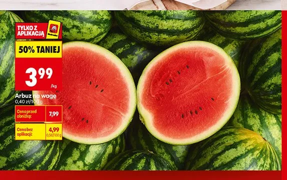 Arbuz na wagę promocja w Biedronka