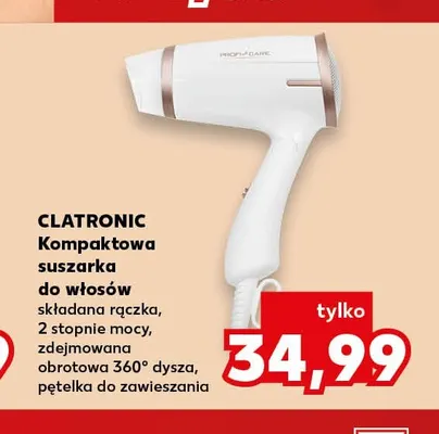 Kompaktowa suszarka do włosów Clatronic promocja w Kaufland