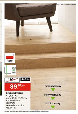 Gres szkliwiony Green Line Tiles Atlantic promocja w Leroy Merlin