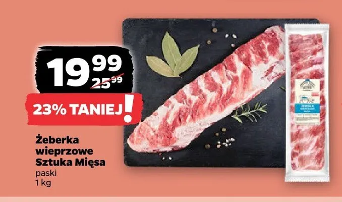 Żeberka wieprzowe Sztuka Mięsa paski promocja w Netto
