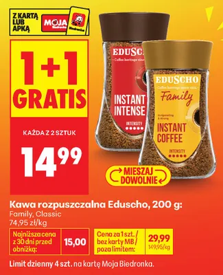Kawa rozpuszczalna Eduscho Family promocja w Biedronka