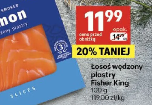 Łosoś wędzony plastry promocja w Delikatesy Centrum