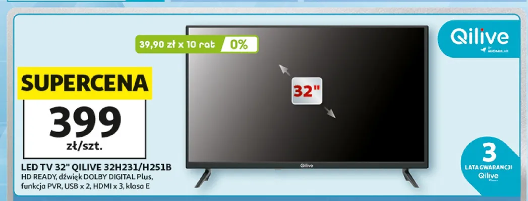 Telewizor LED Qilive 32H231/H251B promocja w Auchan