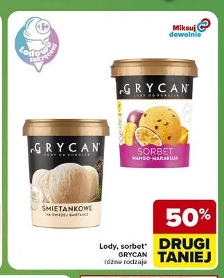 Lody śmietankowe Grycan promocja w Carrefour Express