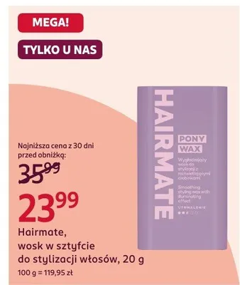 Wosk w sztyfcie do stylizacji włosów promocja w Rossmann