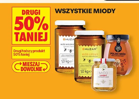 Wszystkie miody drugi -50% promocja w Biedronka