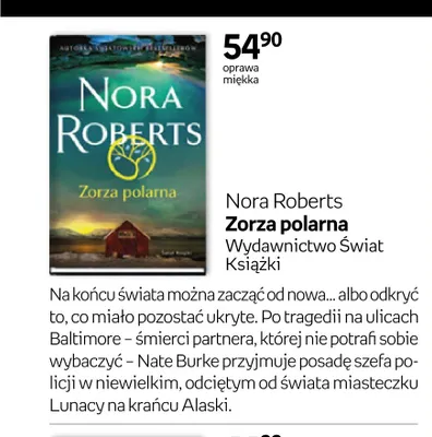 Książka Zorza polarna Nora Roberts promocja w Empik