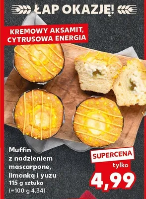 Muffin z nadzieniem mascarpone, limonki i yuzu 115g promocja w Kaufland