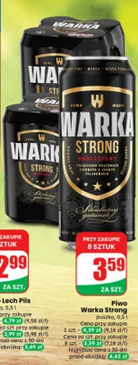 Piwo Warka Strong puszka promocja w Dino