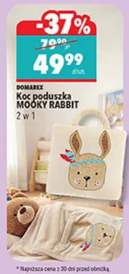 Koc poduszka Mooky Rabbit 2w1 promocja w Biedronka