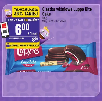 Ciastka wiśniowe Luppo Bite Cake promocja w POLOmarket