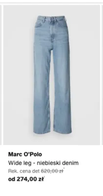 Spodnie wide leg Marc O'Polo niebieski denim promocja w Lounge by Zalando