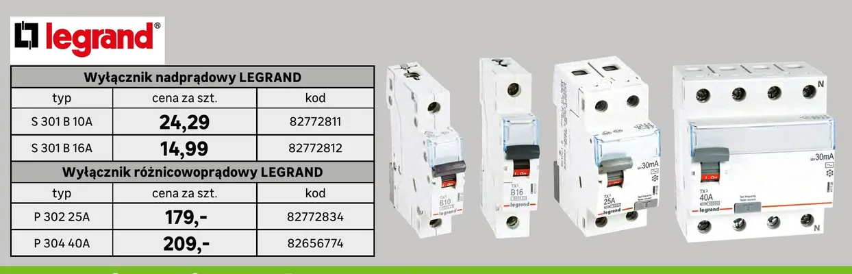 Wyłącznik nadprądowy Legrand S 301 B 16A promocja w Leroy Merlin