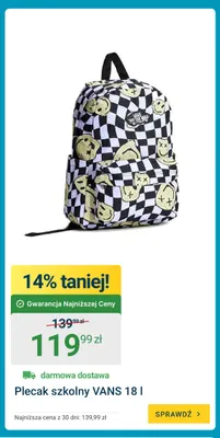 Plecak szkolny Vans 18 l promocja w ERLI