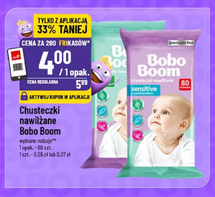 Chusteczki nawilżane Bobo Boom promocja w POLOmarket