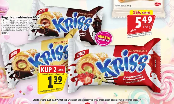 Rogalik z nadzieniem kakaowym Kriss promocja w Prim Market